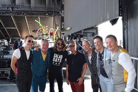 Photo credit: Cole Anderson. (From left to right: Stephen Large, Glenn Tilbrook, Dave Grohl, Chris Difford, Simon Hanson, Sean Hurley, Steven Smith)